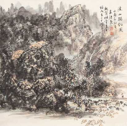 舒建新 山水 镜心